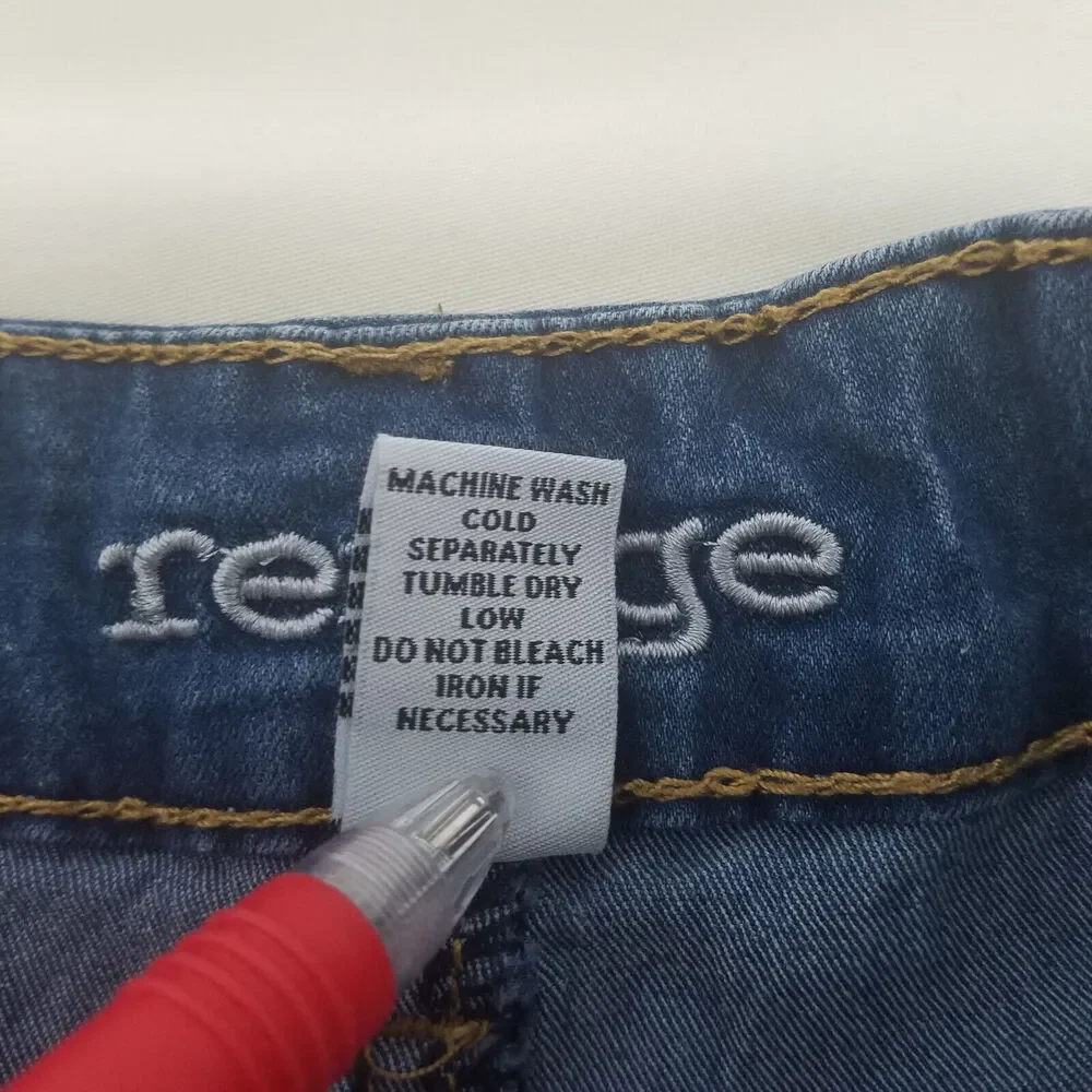 Refuge Denim Shorts Womens 0 Blue Jean Mid Rise‎ Mom Cuffed Hem Dark Wash - Picture 10 of 12